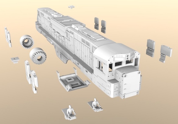 Alco C-855 3D printed parts (render)